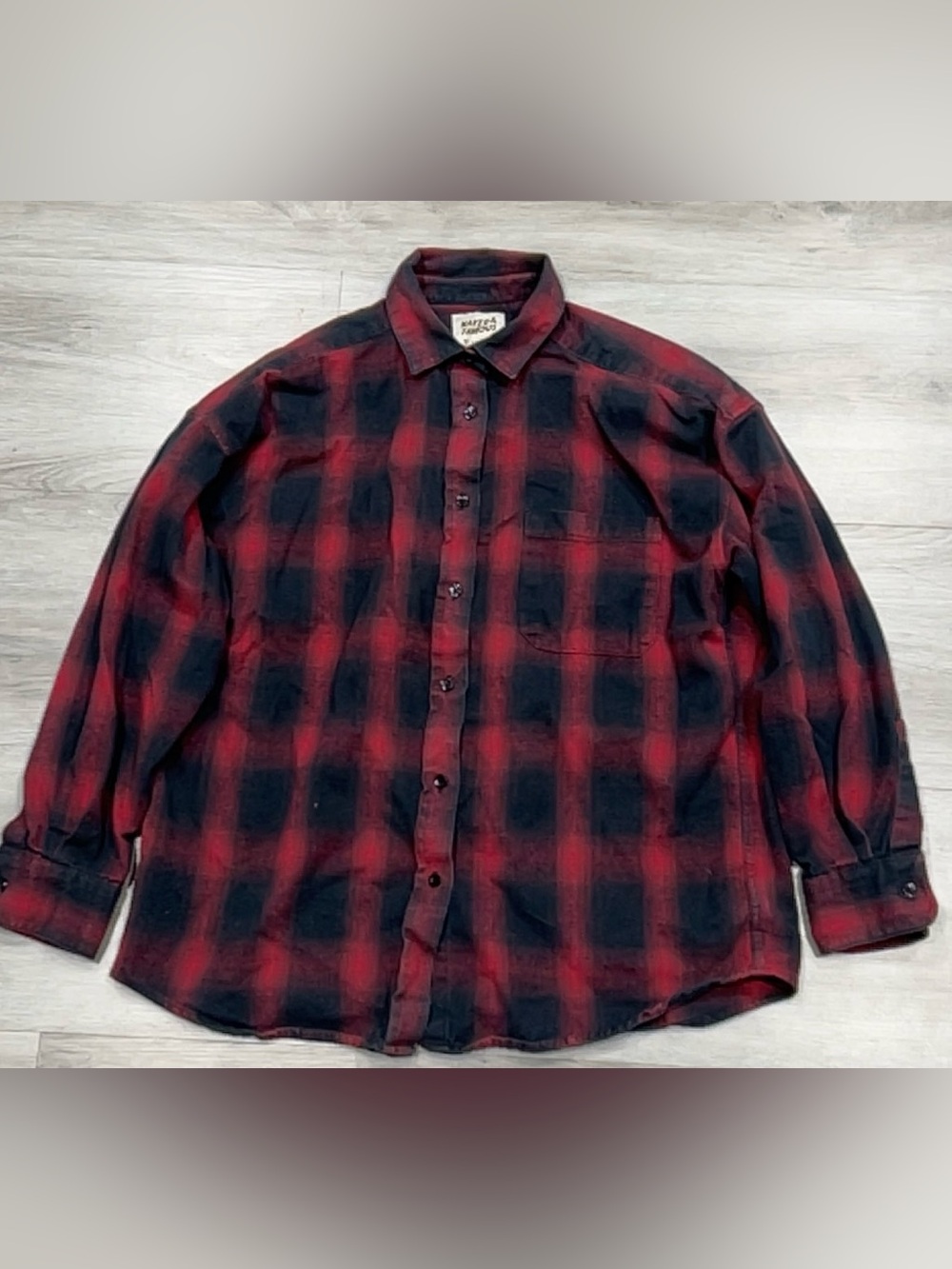 Naked & Famous Lumberjack Red Black Plaid Cotton Flannel Easy Shirt Small S/P
